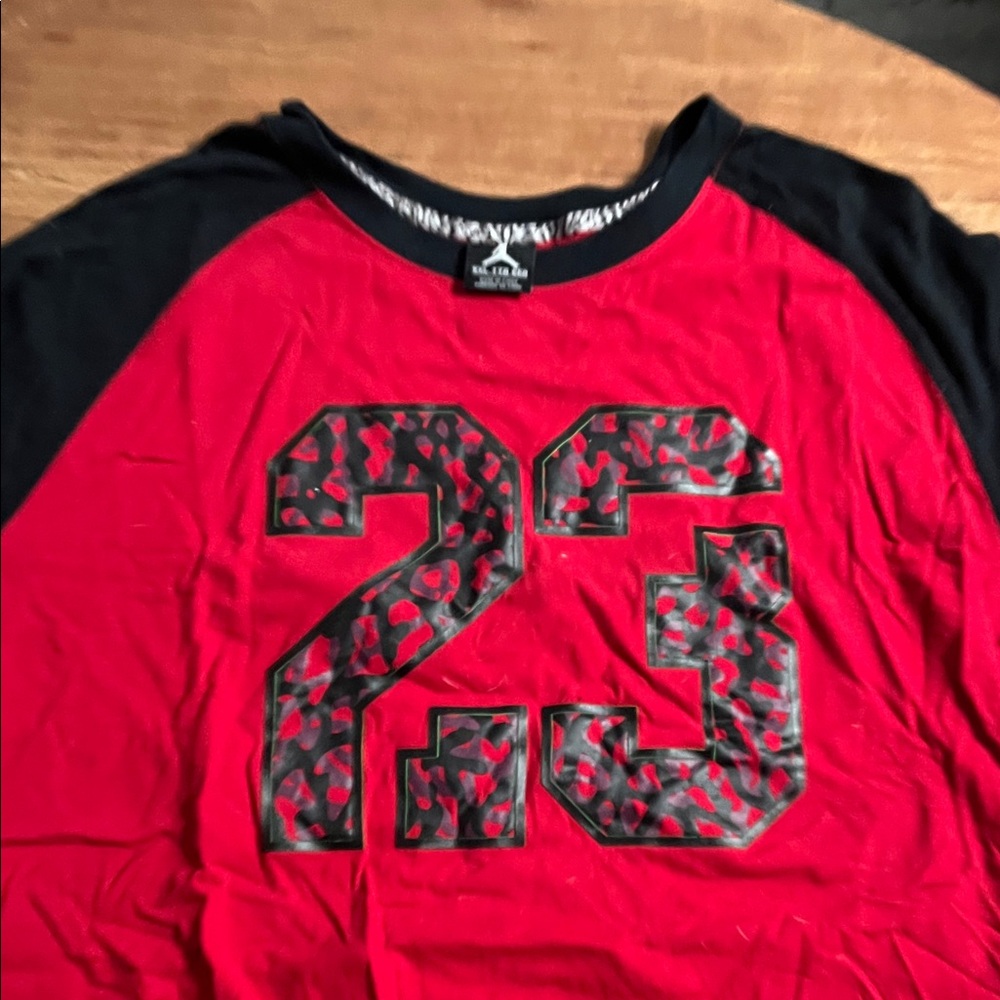 Jordan Red and Black Long Sleeve Tee